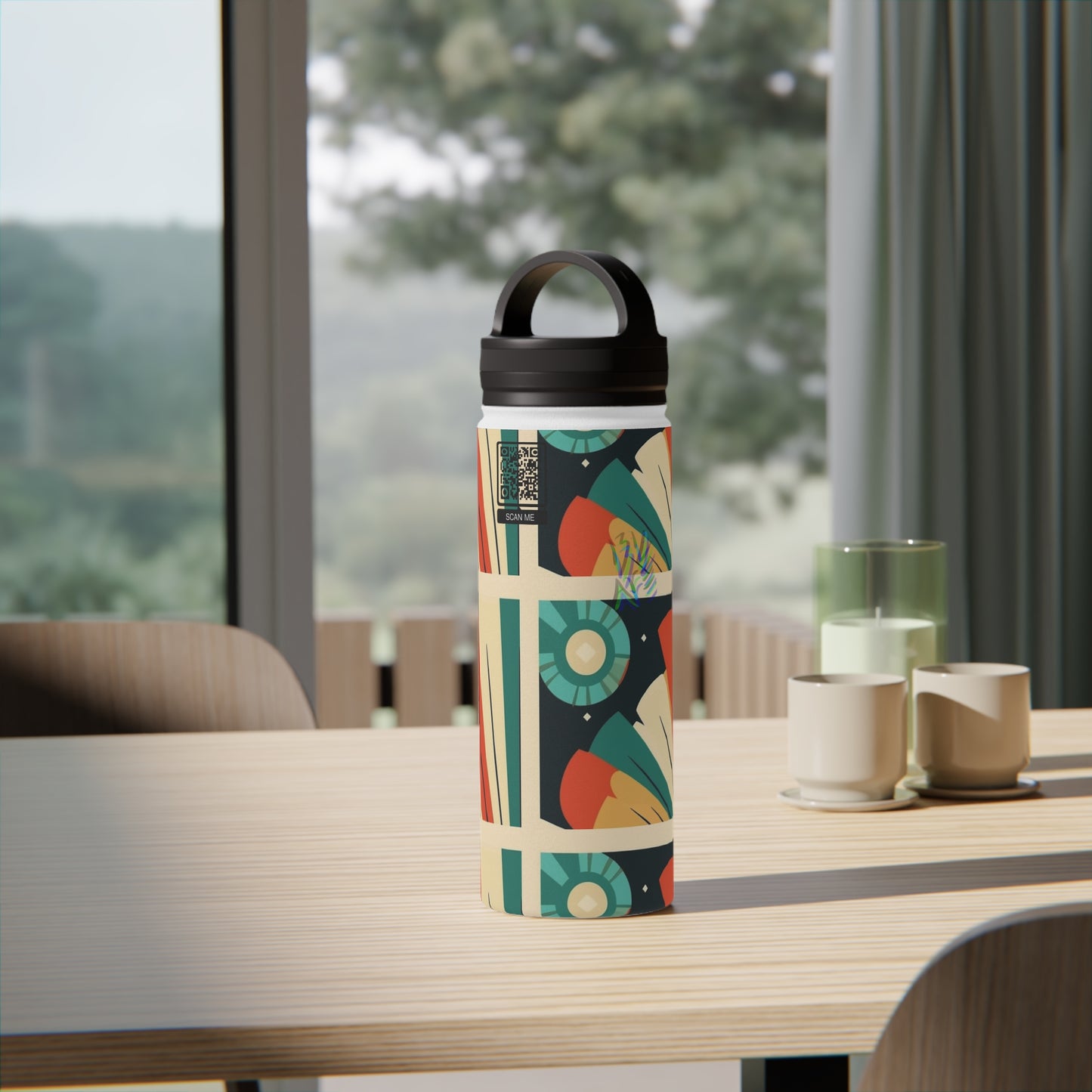 Stainless Steel Water Bottle, Handle Lid