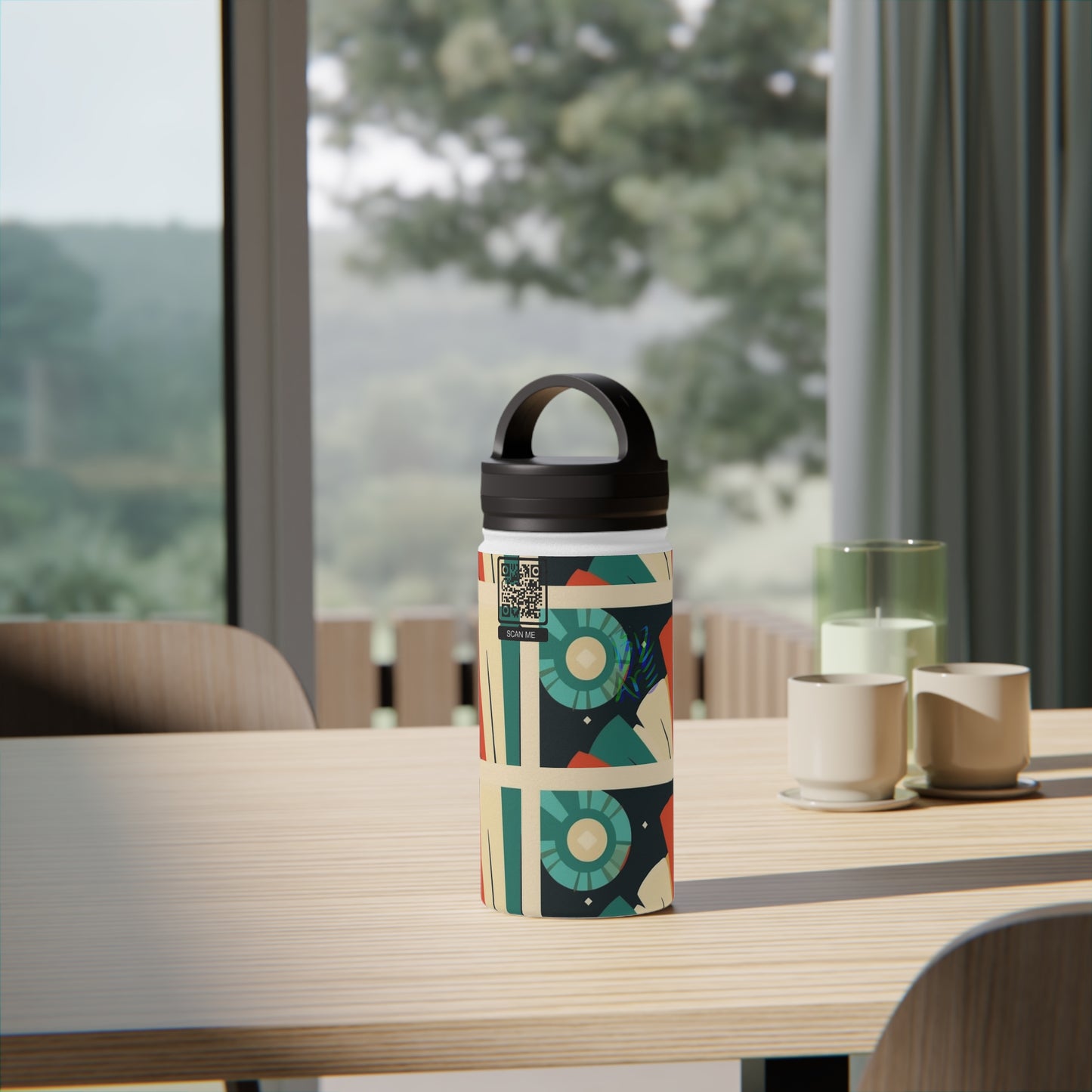 Stainless Steel Water Bottle, Handle Lid