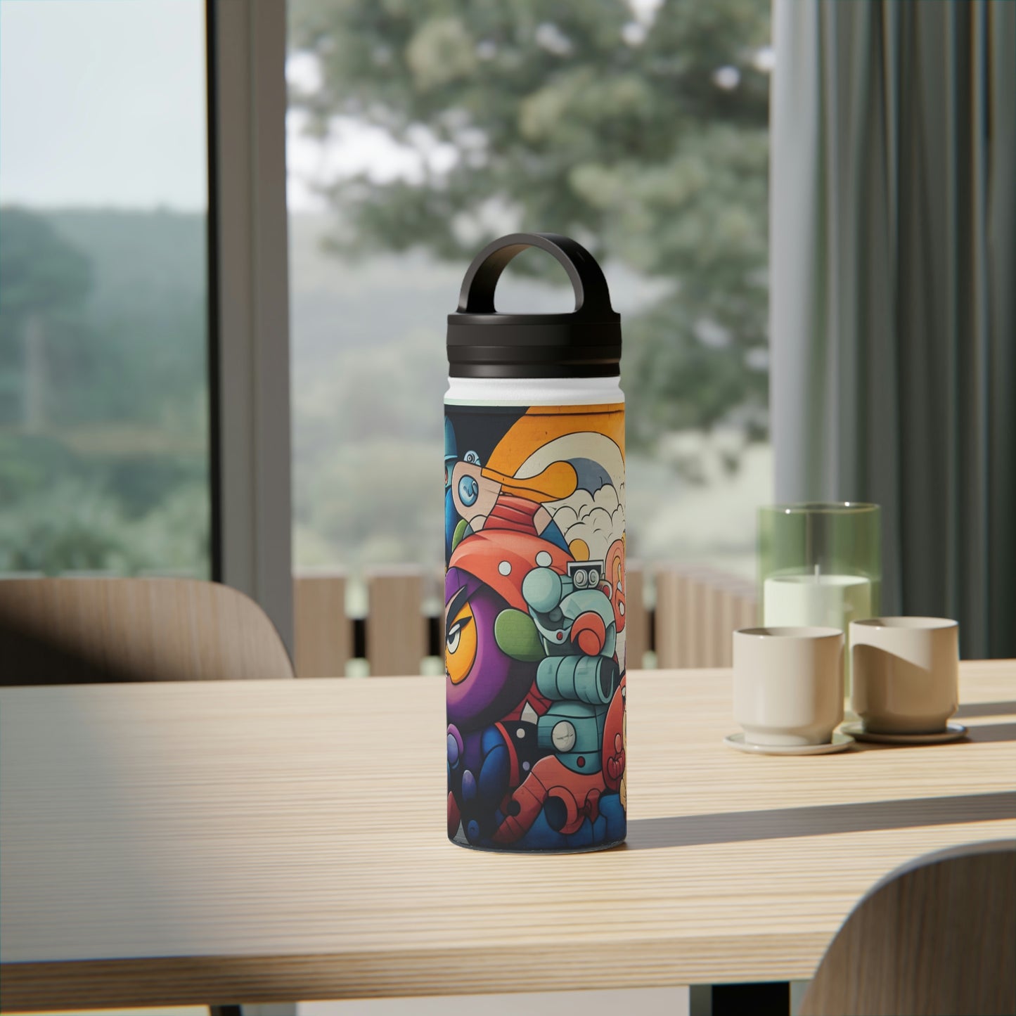 Stainless Steel Water Bottle, Handle Lid