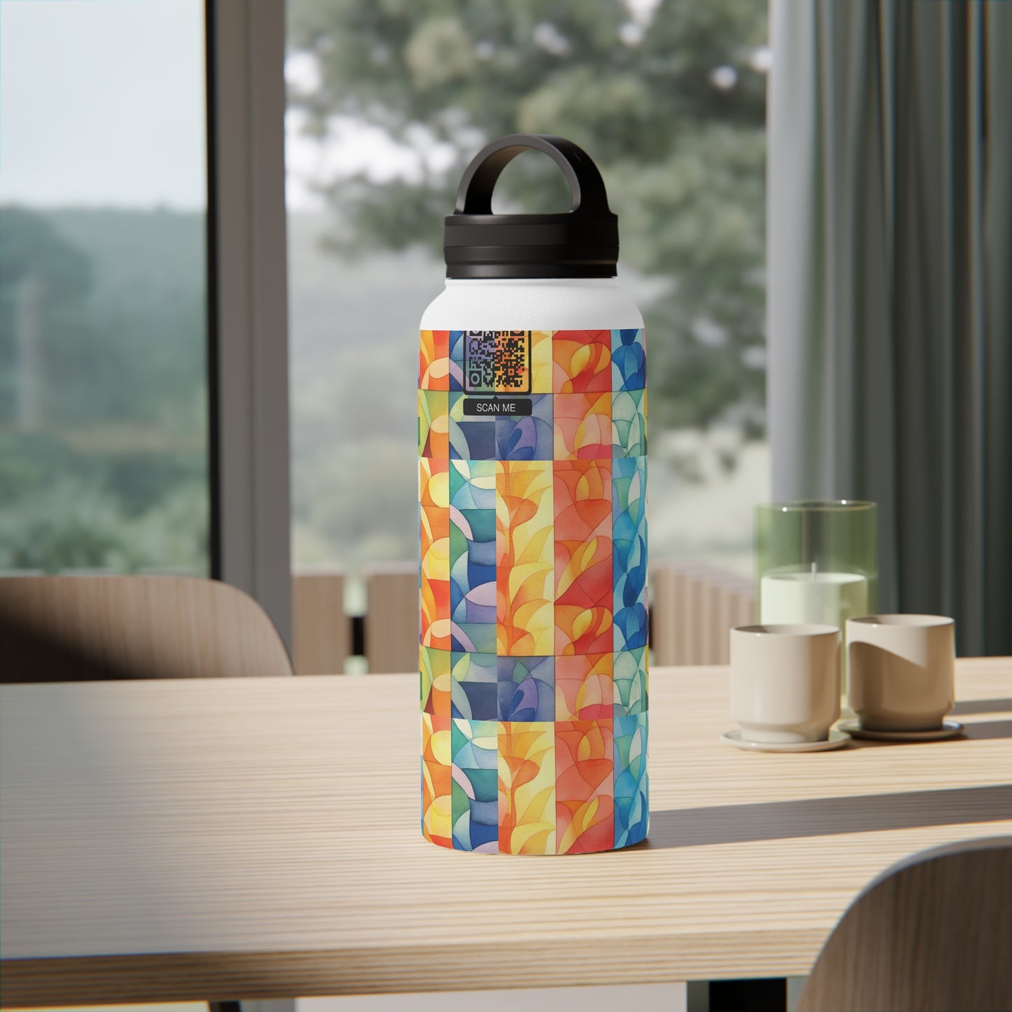 Stainless Steel Water Bottle, Handle Lid