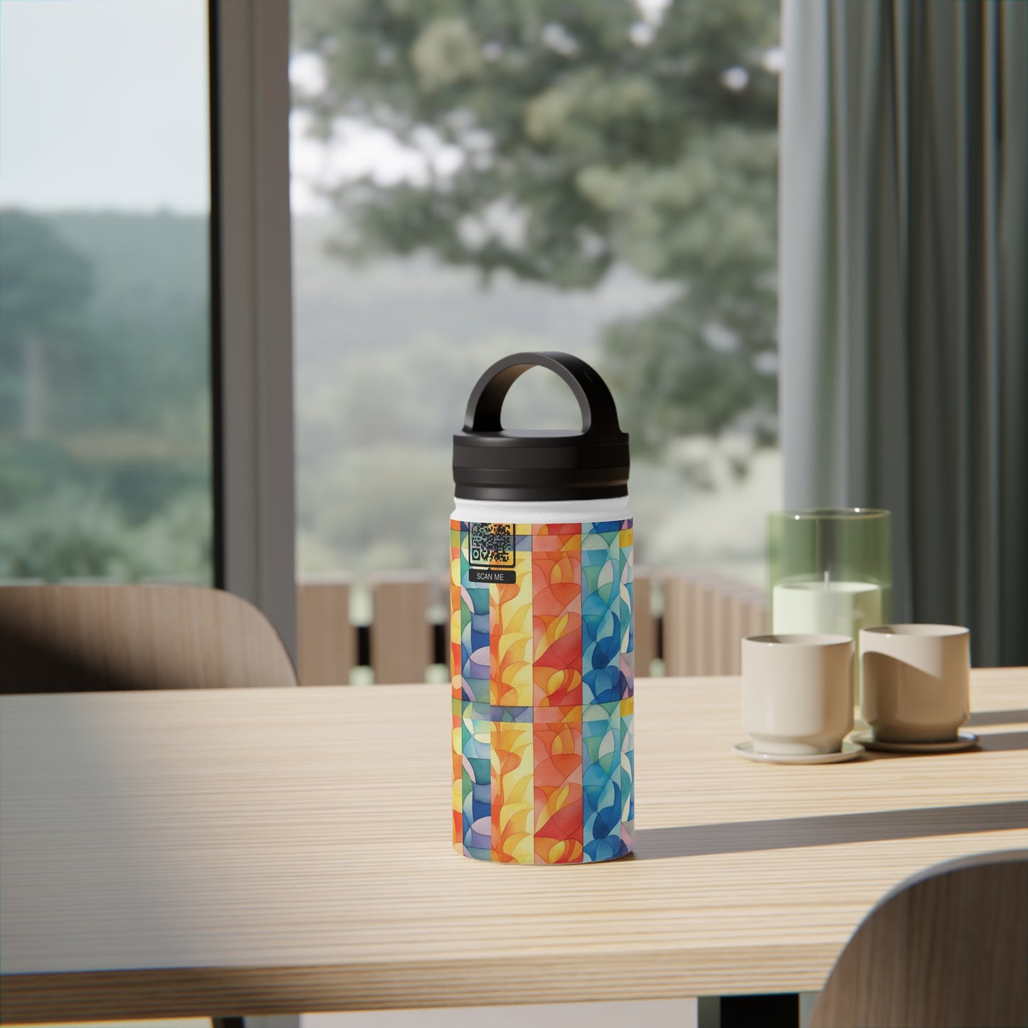 Stainless Steel Water Bottle, Handle Lid