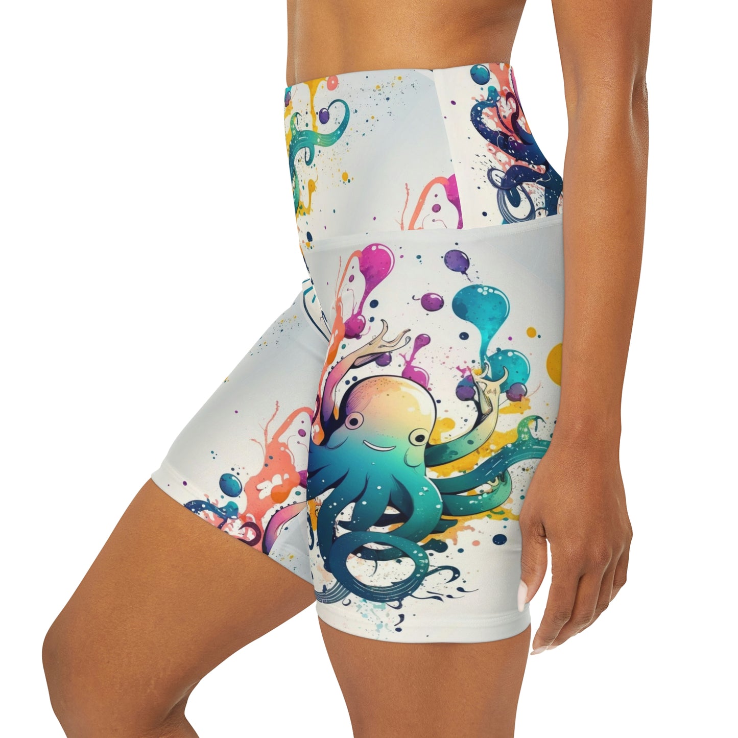 High Waisted Yoga Shorts - Hiphoctopus