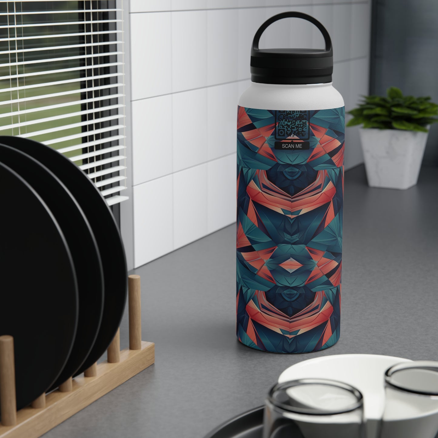 Stainless Steel Water Bottle, Handle Lid